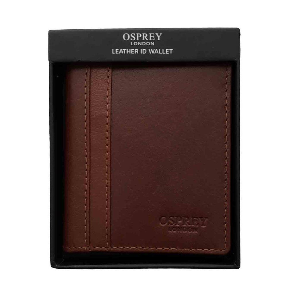 Osprey London Felix ID Wallet Bifold Brown Glazed Calf Leather Men's